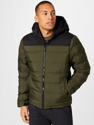 INDICODE JEANS Regular fit Between-Season Jacket 'Eberhardy' in Green: front