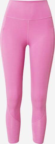 ADIDAS SPORTSWEAR - Skinny Calças de desporto 'Optime Shiny ' em rosa: frente