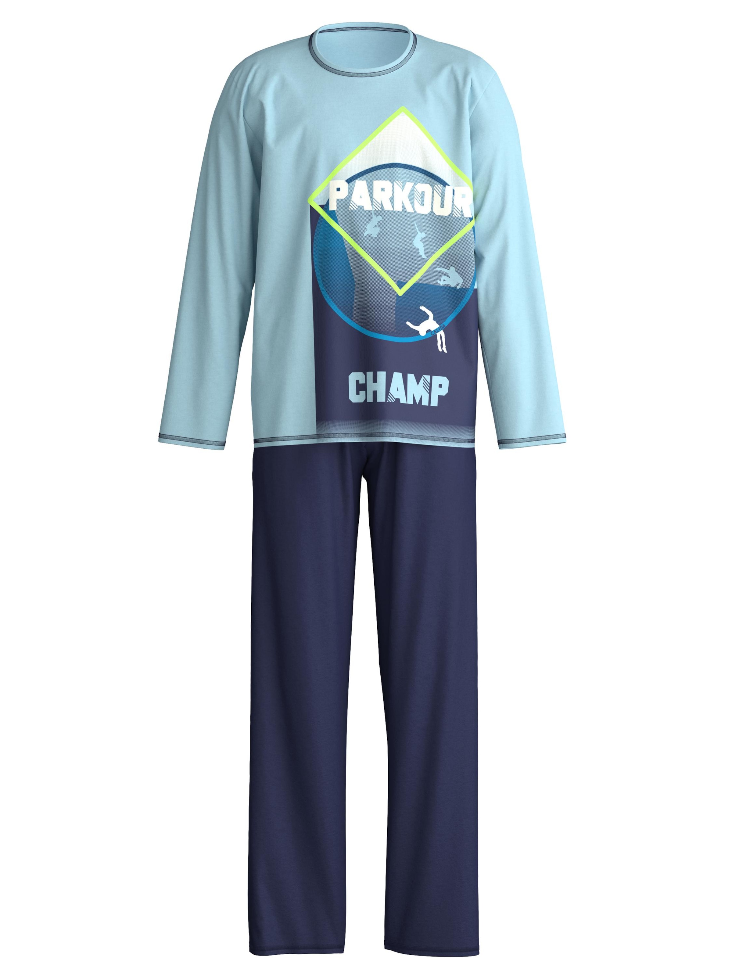 CALIDA Pajamas 'Kids Parkour' in Blue: front