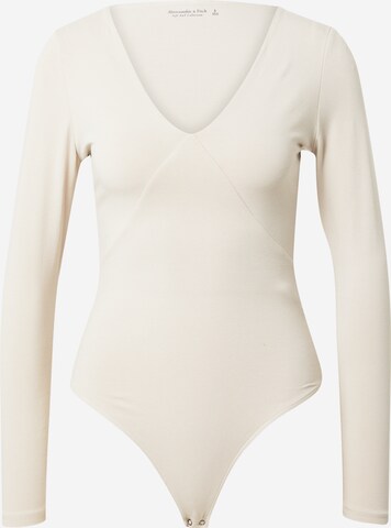 Abercrombie & Fitch Shirt bodysuit in Beige: front