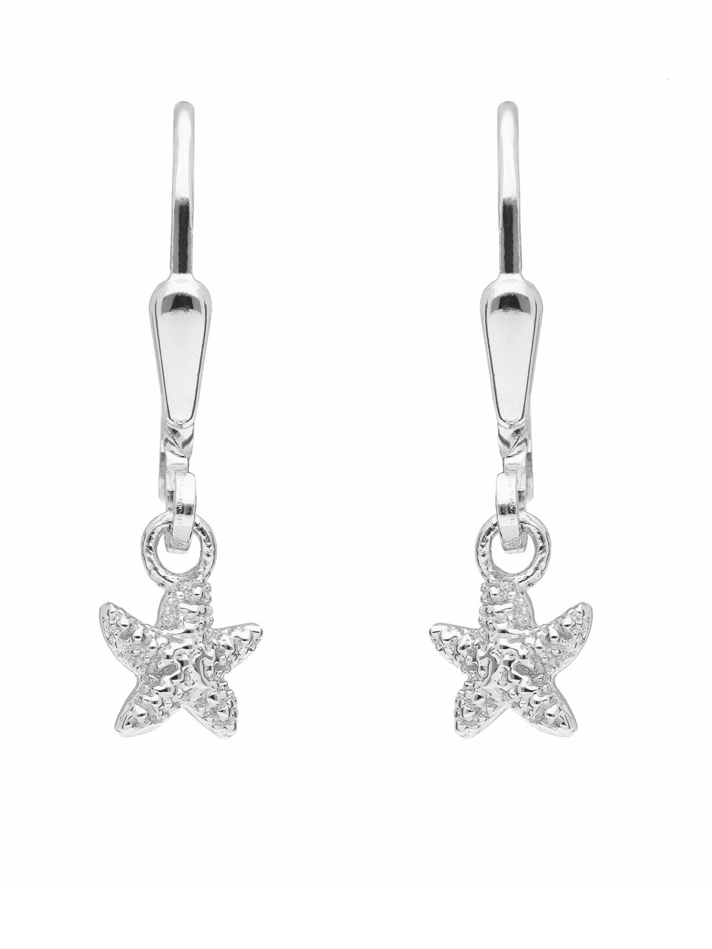 Adelia´s Ohrringe 'Seestern' in Silber: Vorderseite