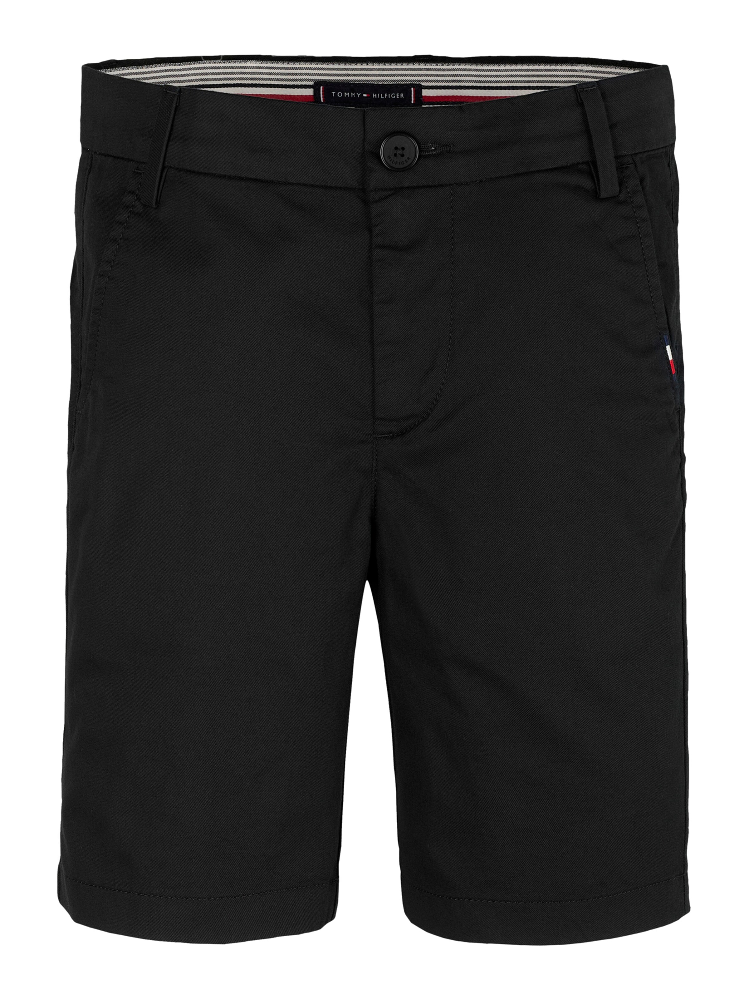 TOMMY HILFIGER Regularen Hlače | črna barva: sprednja stran