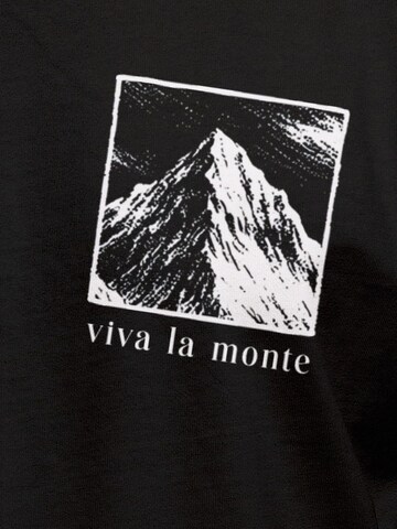 Neverless Shirt 'viva la monte'‌‌‌‌‌‌‌ in Schwarz