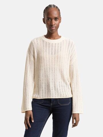 TOM TAILOR DENIM Trui in Wit: voorkant