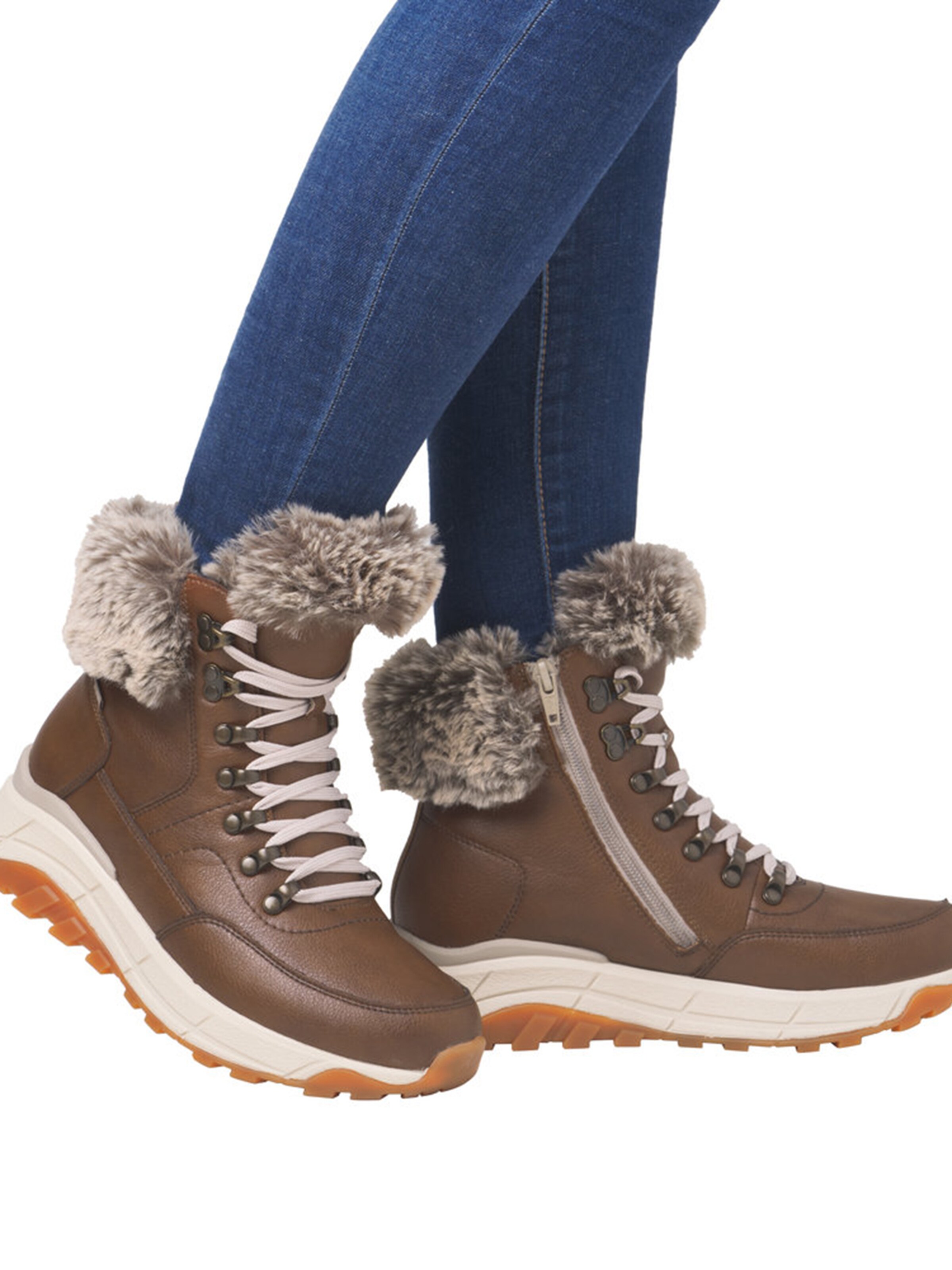 Bottines à lacets Rieker en marron