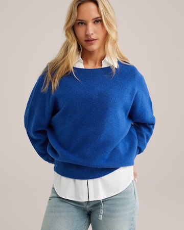 WE Fashion Свитер в Синий: спереди