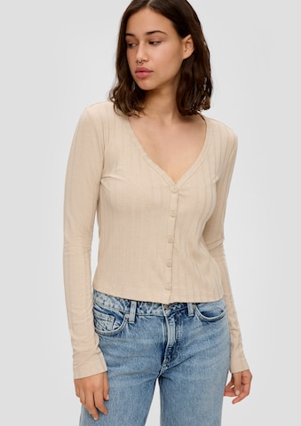 QS Knit cardigan in Beige: front