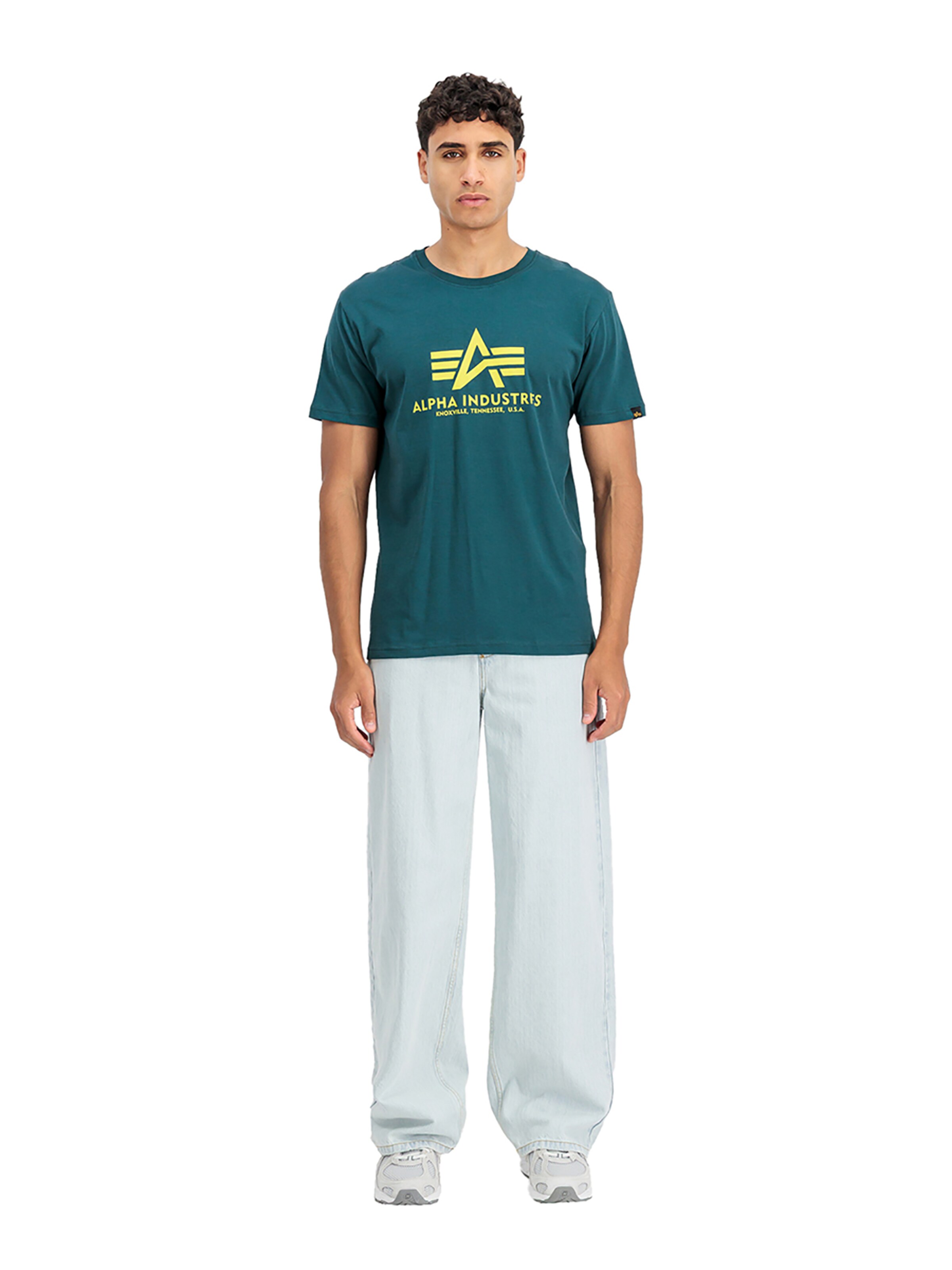ALPHA INDUSTRIES Shirt 'Basic Logo' in Green