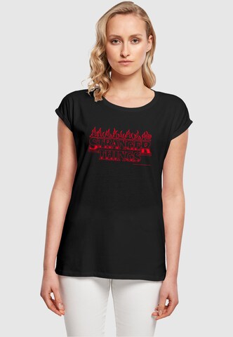 T-shirt 'Stranger Things - Flames' ABSOLUTE CULT en noir : devant