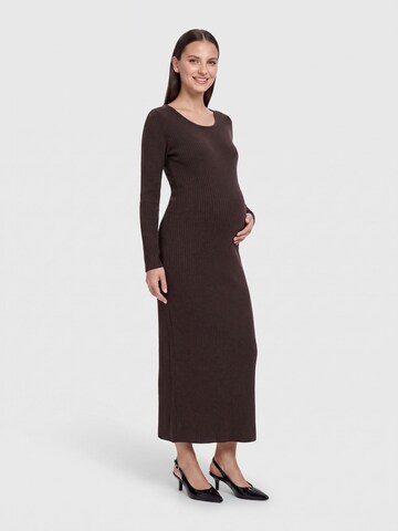 Only Maternity Knitted dress 'OLMTiara' in Brown: front