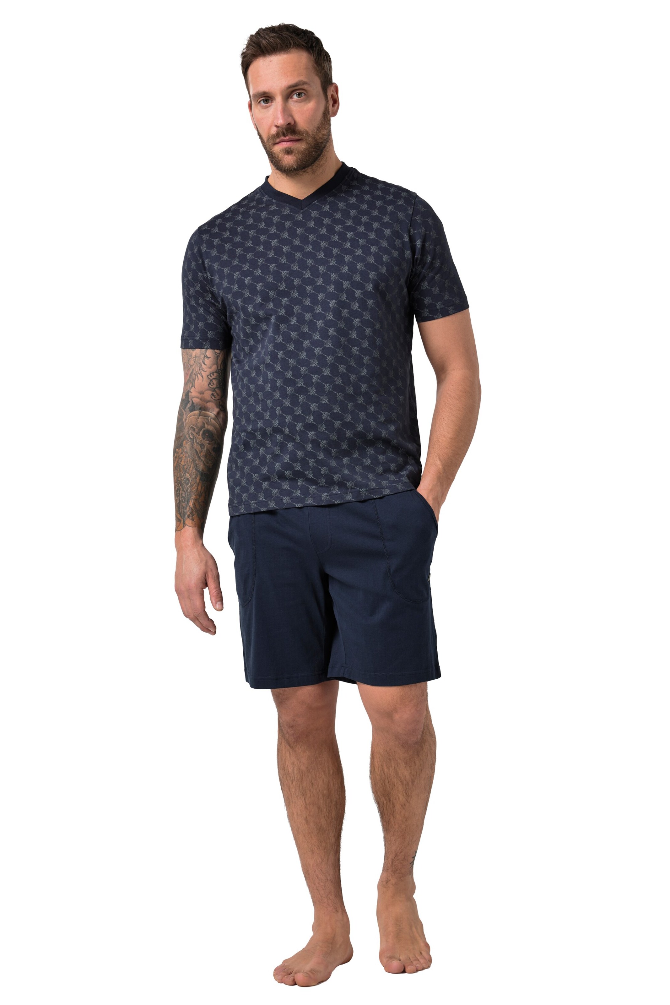 JP1880 Pajama short in Blue: front