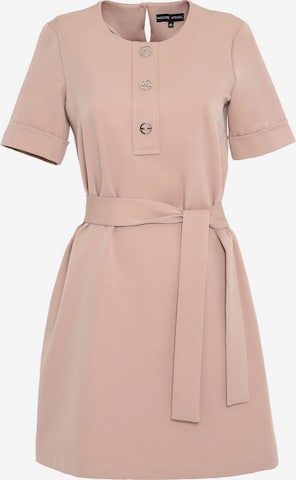 Awesome Apparel Kleid in Beige: predná strana