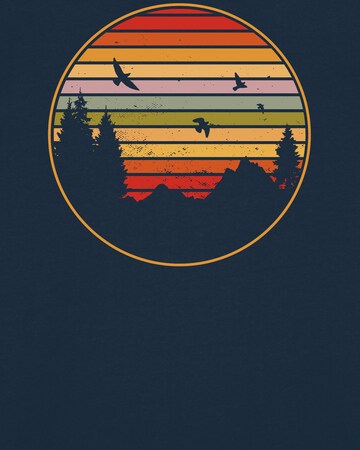 Watapparel Shirt 'Sunset Berge & Tannen' in Blauw