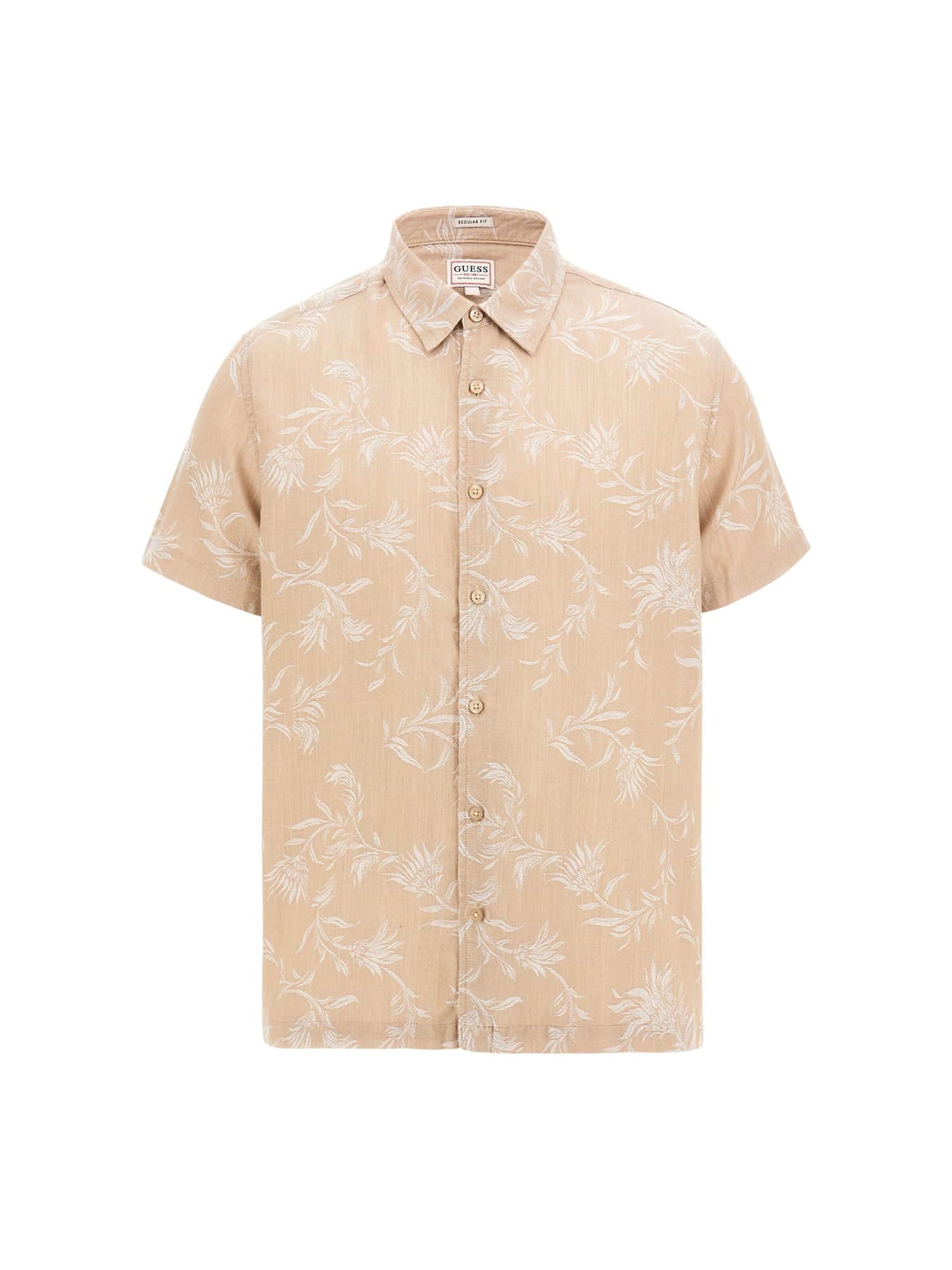 GUESS Regular Fit Hemd in Beige: Vorderseite