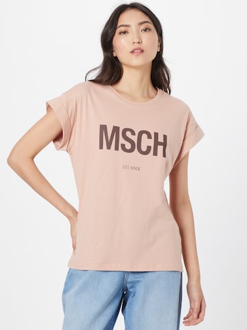 MSCH COPENHAGEN Тениска 'Alva' в розово: отпред