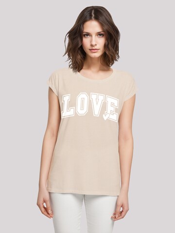 F4NT4STIC Shirt 'Love University Valentinstag Herz' in Beige: voorkant