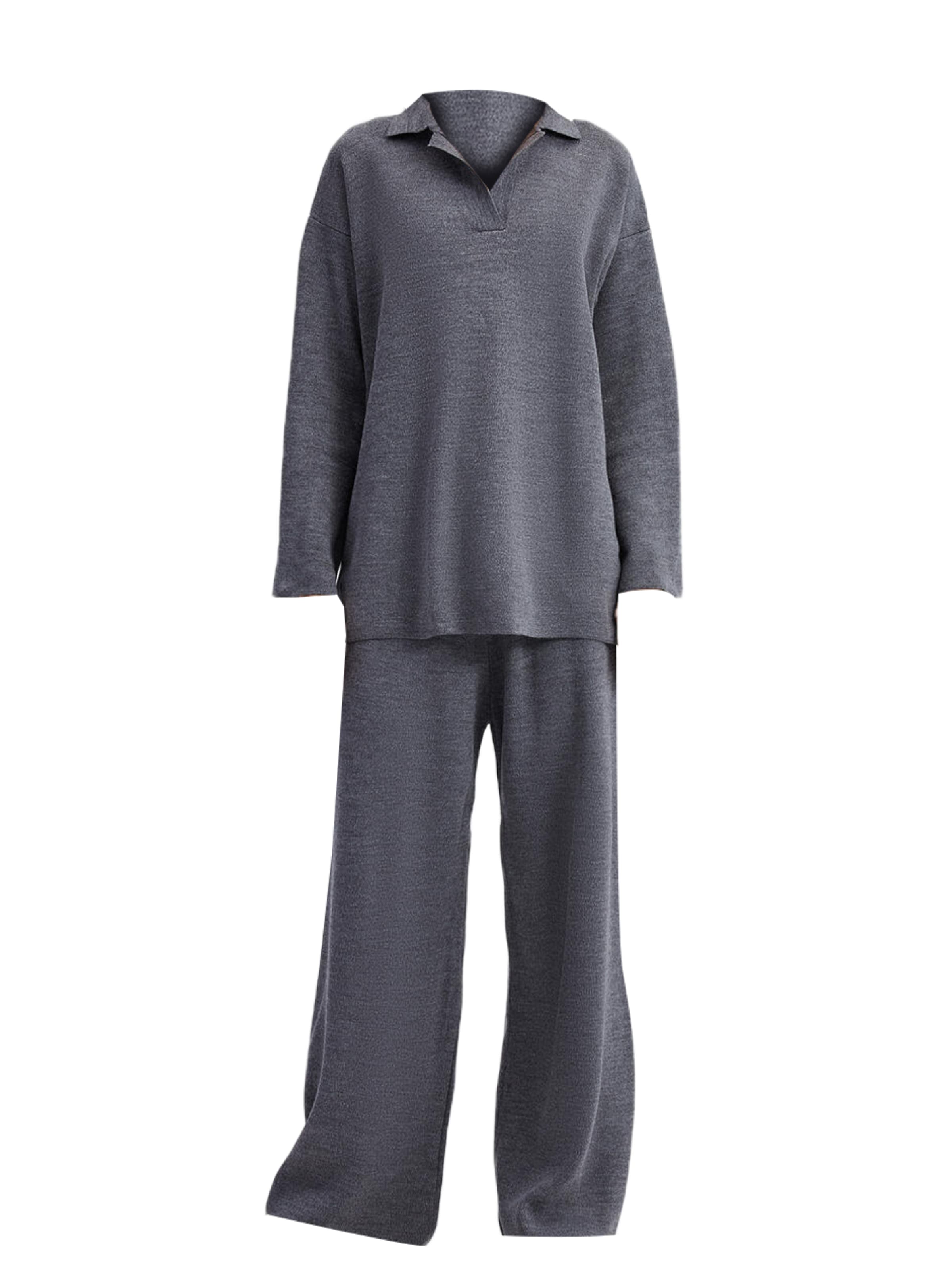 Touche Prive Hausanzug in Grau: Vorderseite