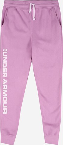 Pantaloni sport 'Rival' de la UNDER ARMOUR pe mov: față