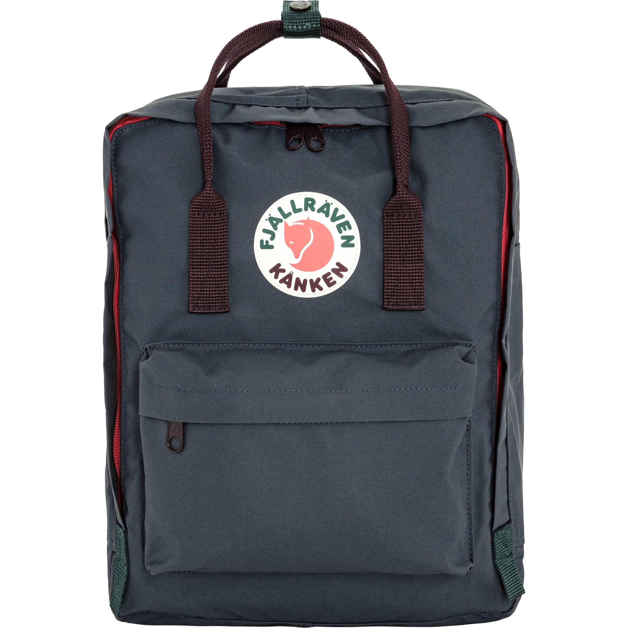 Fjällräven Backpack 'Kånken' in Graphite / Red / White, Item view