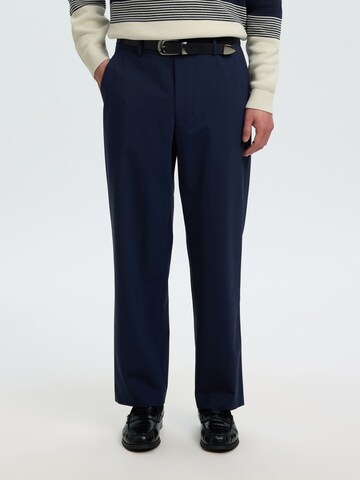 SELECTED Loosefit Broek in Blauw: voorkant