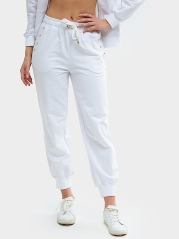 Influencer - Tapered Pantalón en blanco: frente