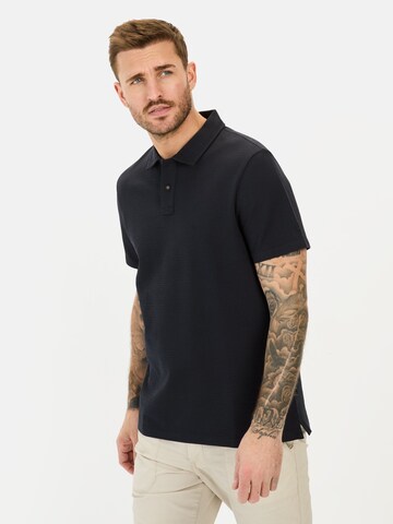 CAMEL ACTIVE Poloshirt aus einem Baumwollmix in Blau: Vorderseite