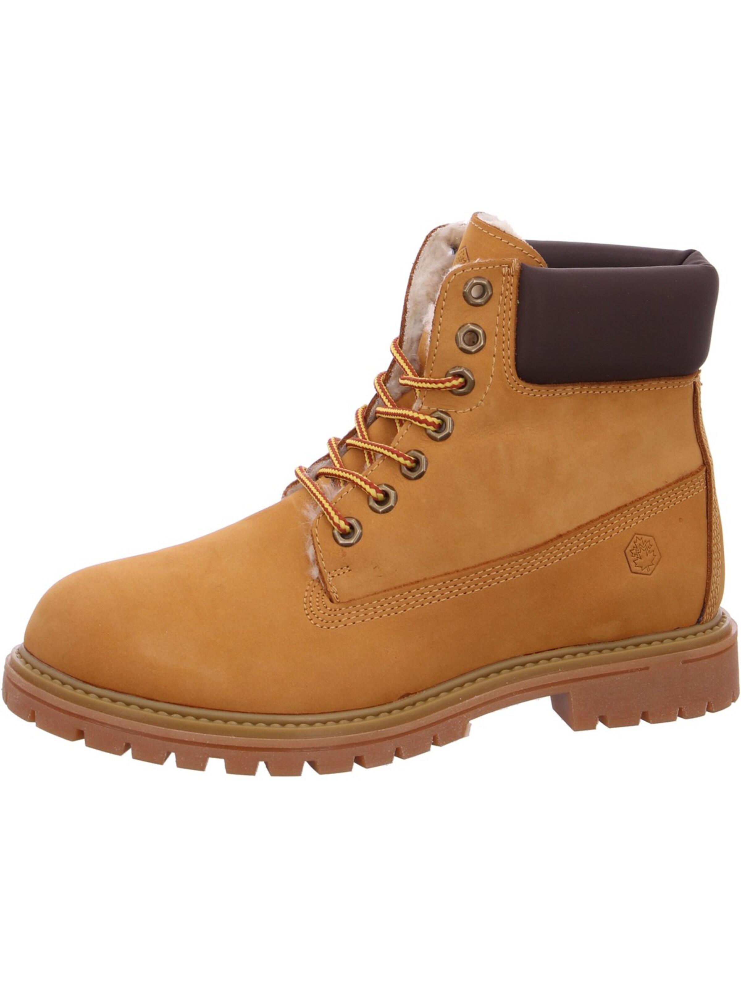 Lumberjack Lace-Up Boots in Yellow: front