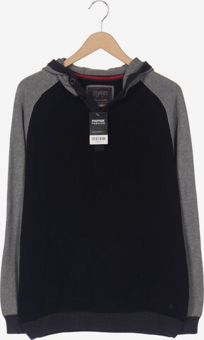 ESPRIT Sweatshirt & Zip-Up Hoodie in XL in Black: front