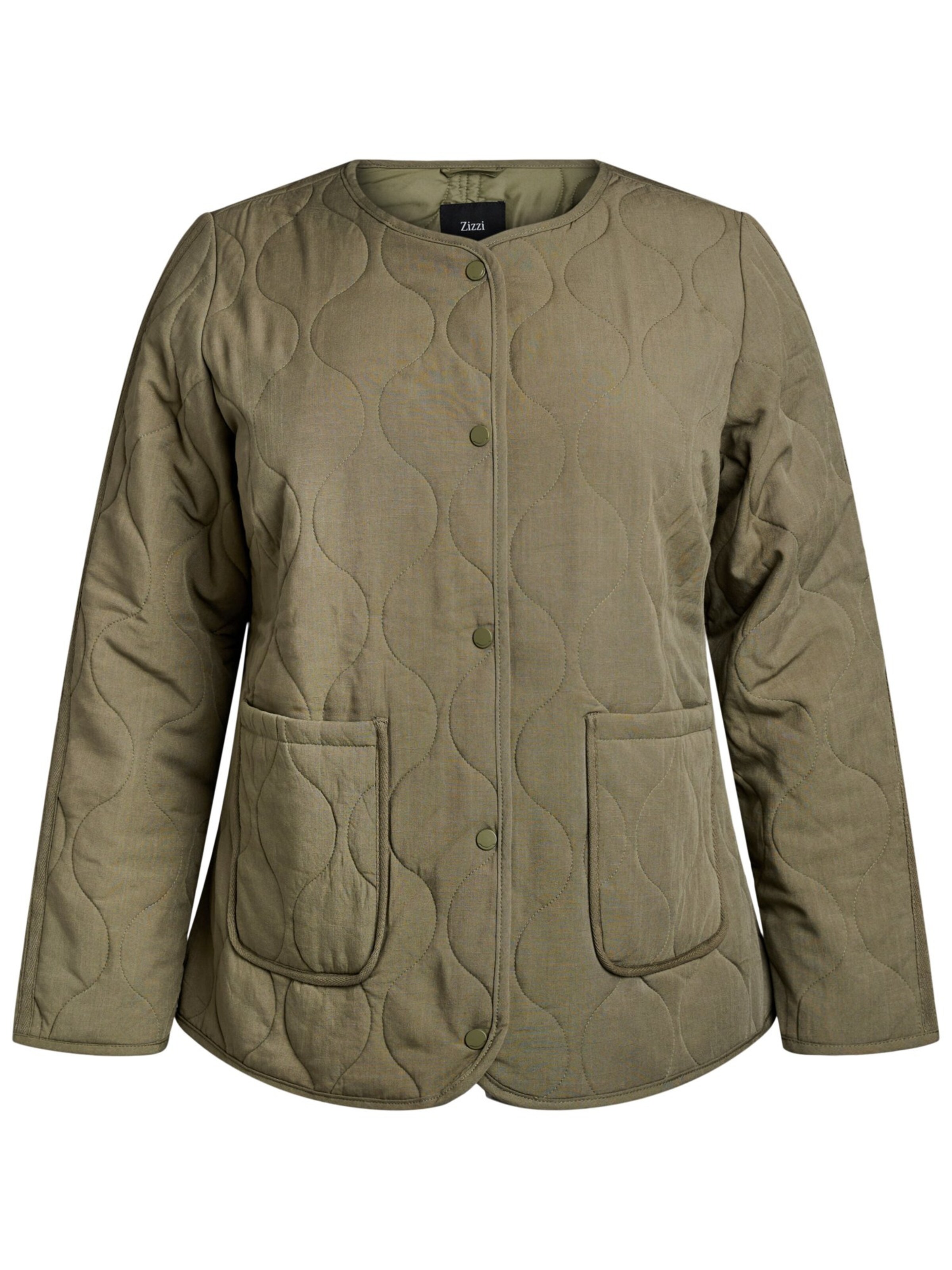 Zizzi Between-season jacket in Green: front