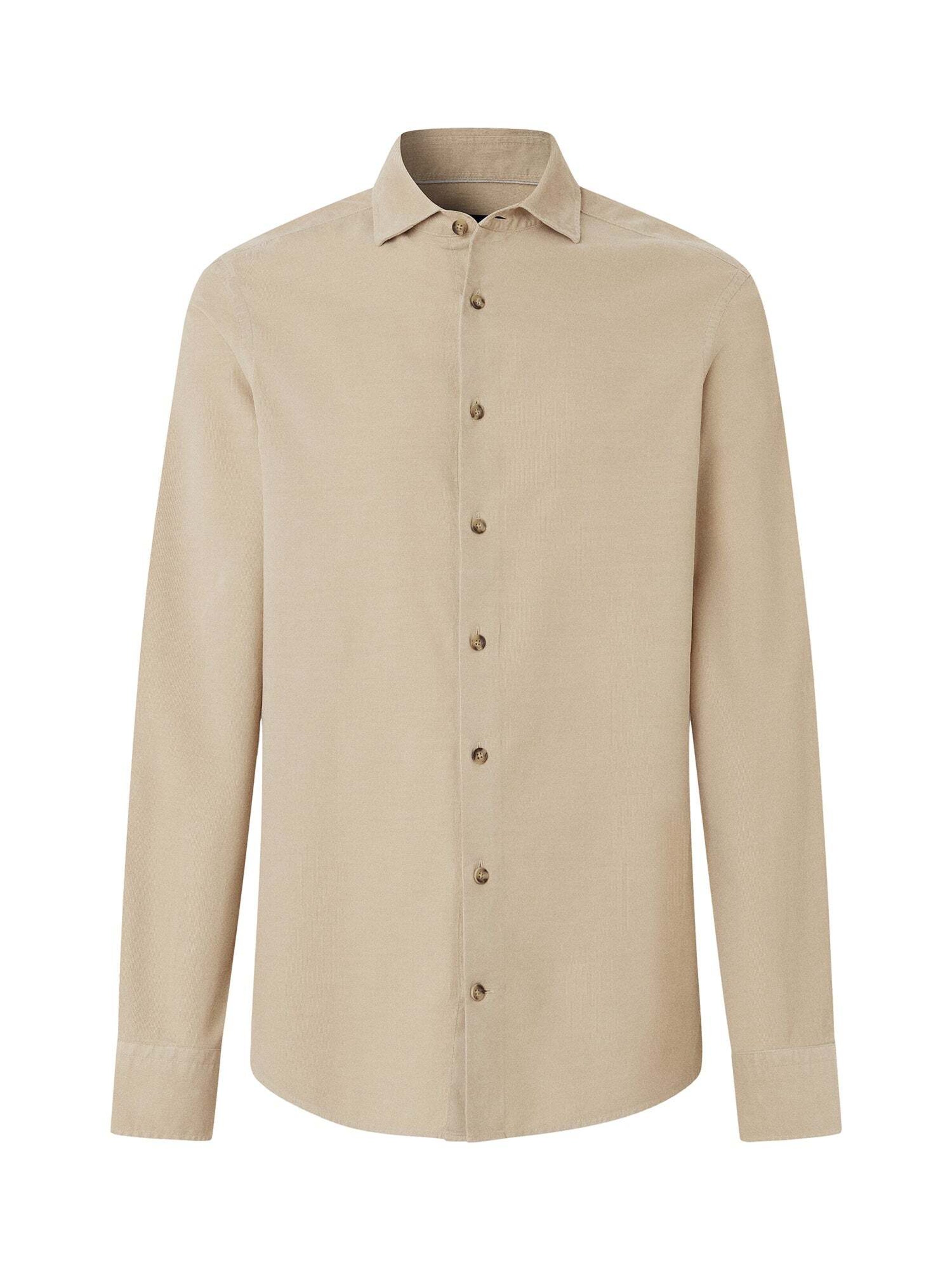 Hackett London Regular Fit Hemd in Beige: Vorderseite