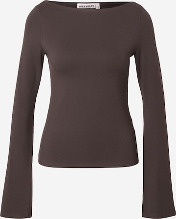 WEEKDAY Shirt 'Annie' in Braun: Vorderseite