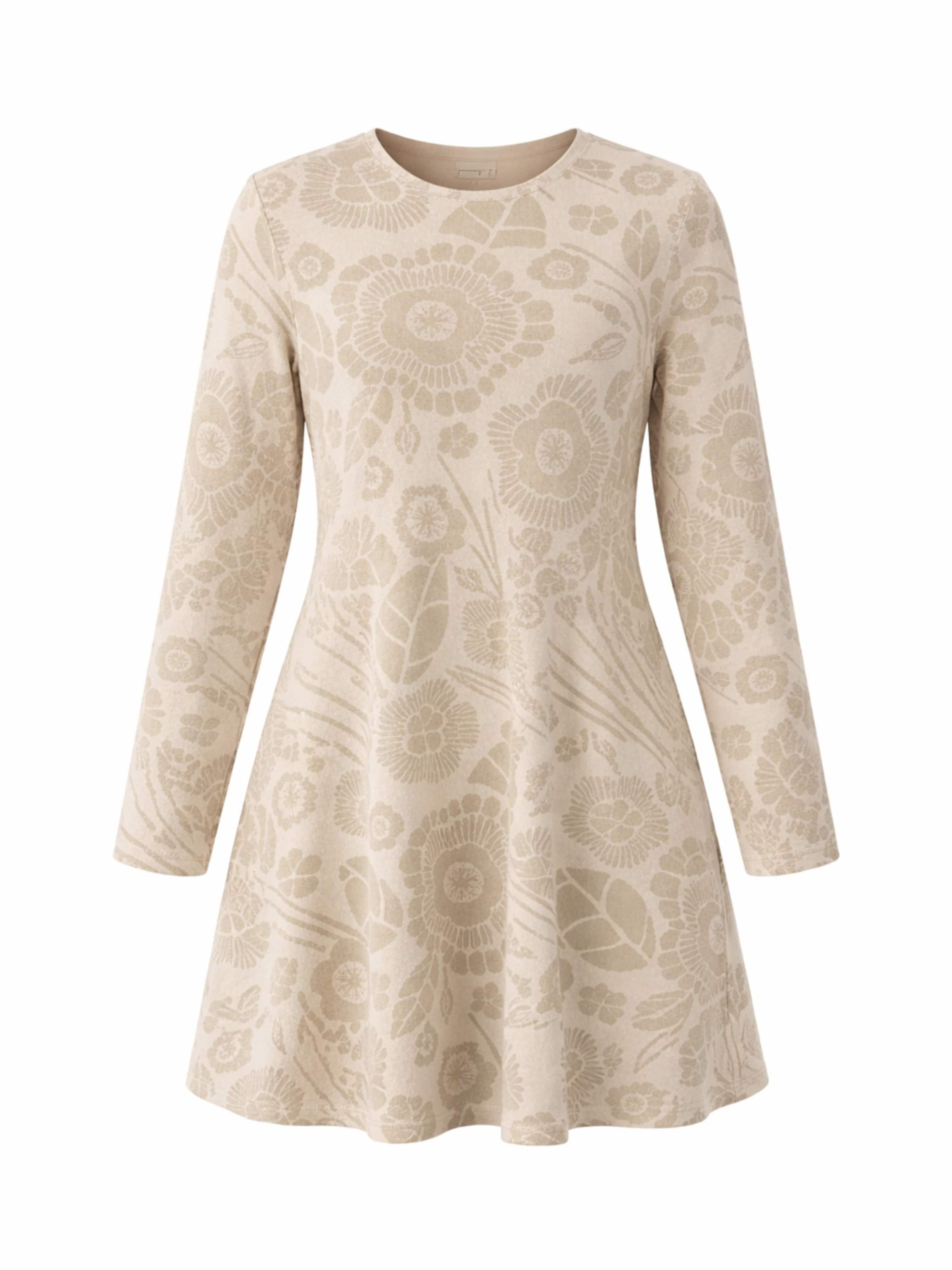 LEAFLETIC Tunic 'Leafletic Women’s Long Sleeve Crew Neck Tunic' in Beige: front