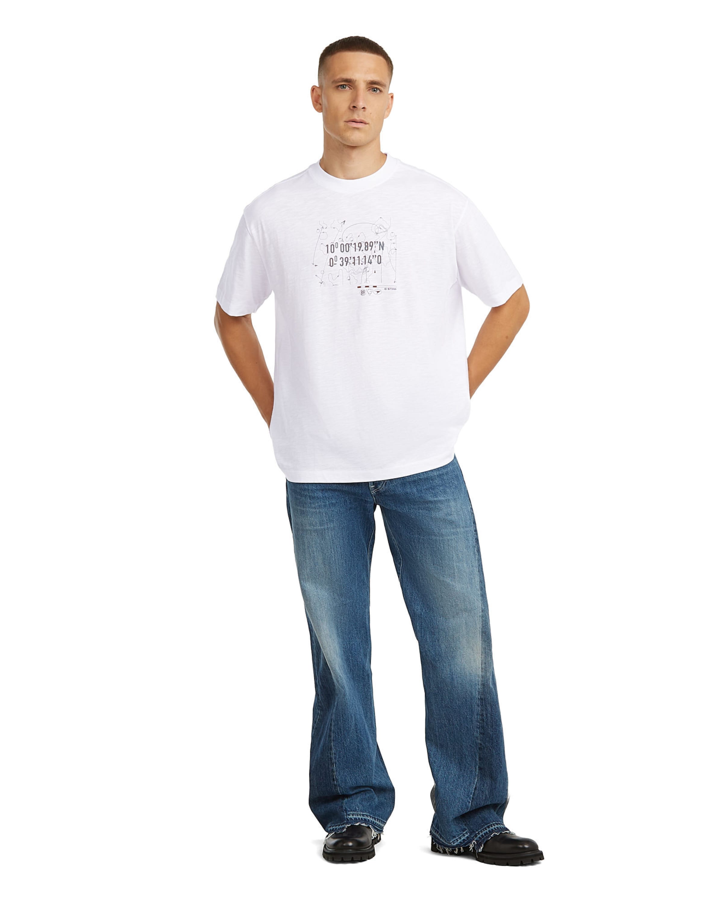 G-STAR T-Shirt - 'Coord Graphic Relaxed T-Shirt' in Weiß