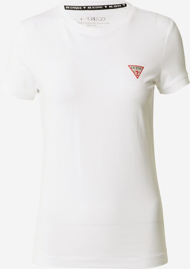 GUESS Camiseta en gris claro / rojo fuego / blanco, Vista del producto