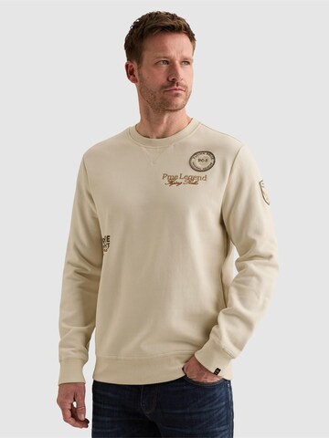 PME Legend Sweatshirt 'Sweatshirt with garment-dye wash and artworks' i beige: forside