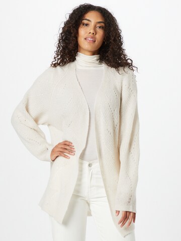 ICHI Knit Cardigan 'JANNE' in Beige: front