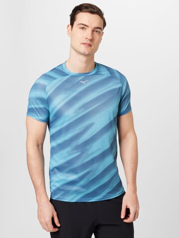 MIZUNO - Camisa funcionais em azul: frente