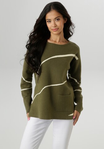 Aniston SELECTED Sweater in Green: front