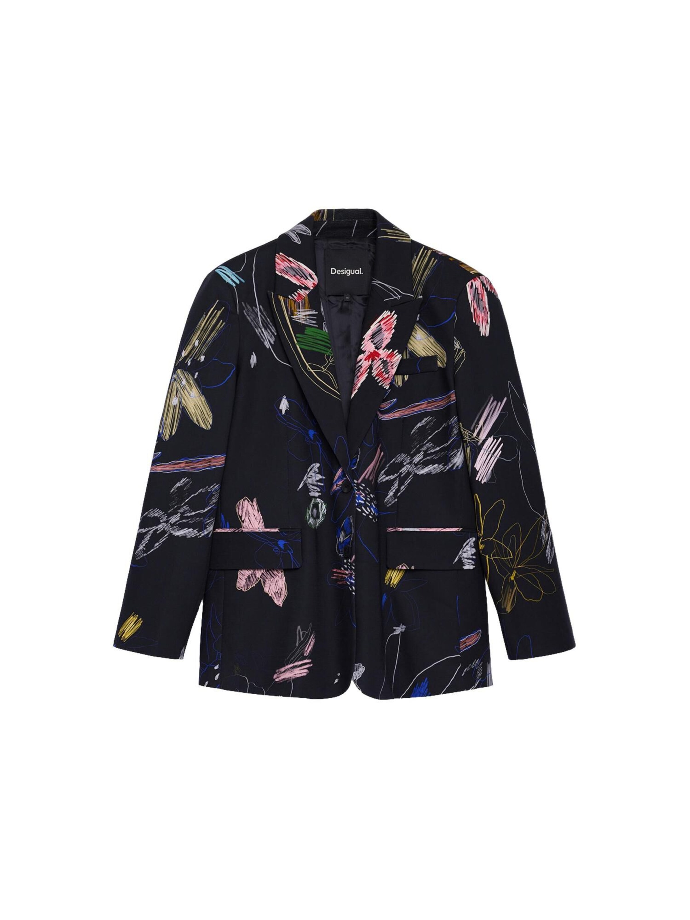 Desigual Blazer in 40 in indigo / pastellgelb / rosa / schwarz, Produktansicht