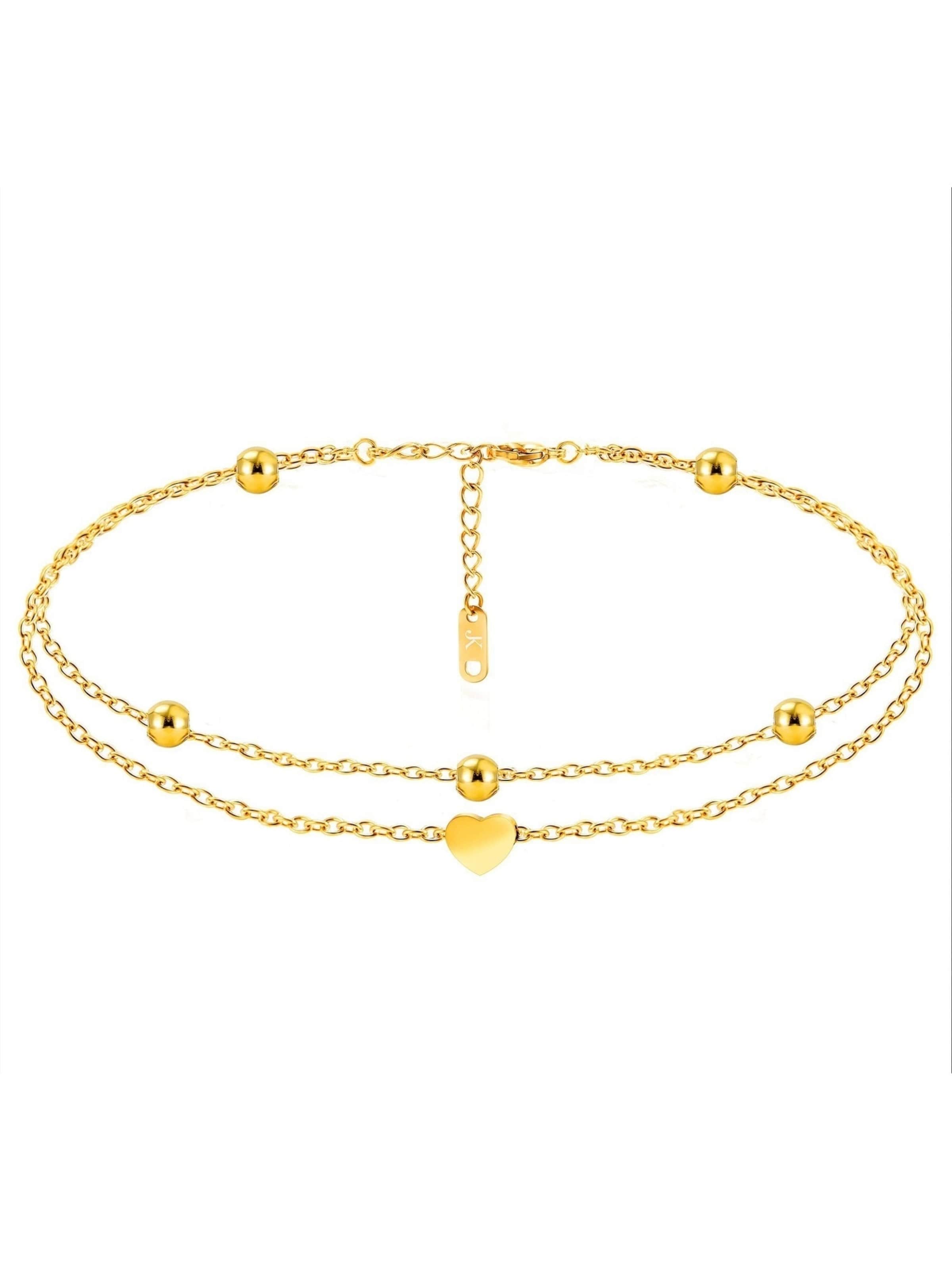 Kim Johanson Fußschmuck 'Heart'‌‌‌‌‌‌‌‌‌ in Gold: Vorderseite