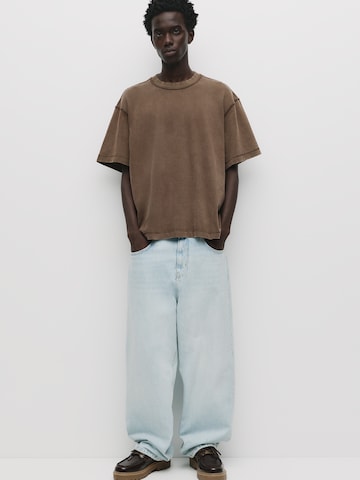 Pull&Bear Koszulka w kolorze brązowy: przód