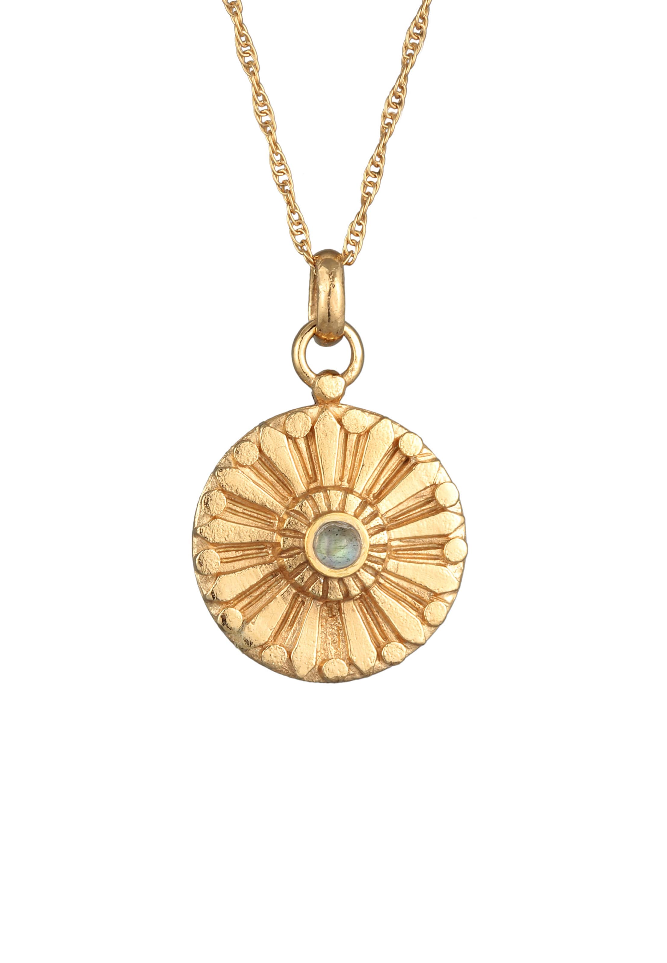 ELLI PREMIUM Kette 'Münze, Sonne' in Gold