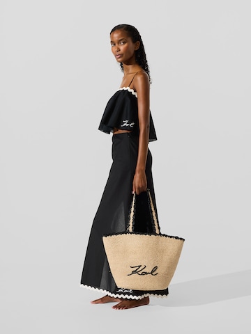 Karl Lagerfeld Strandtaske 'Scallop Beach' i beige