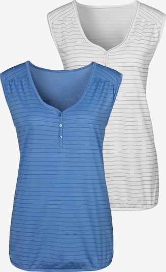 Top HIS JEANS pe albastru / negru / alb, Vizualizare produs