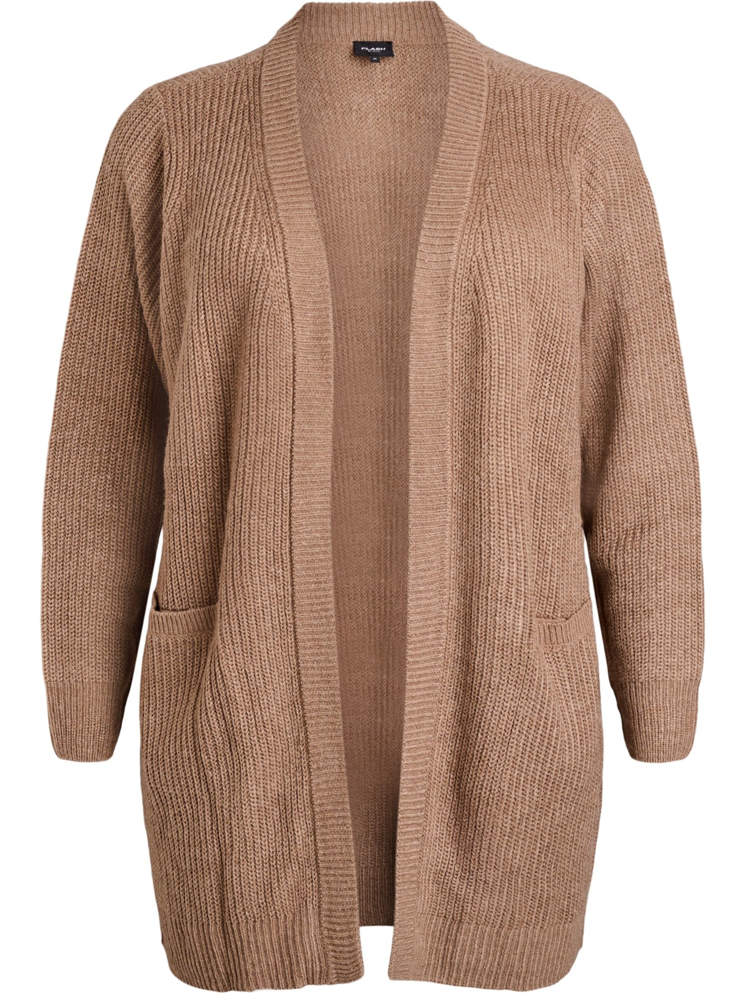 Zizzi Вязаная кофта в Коричневый: спереди