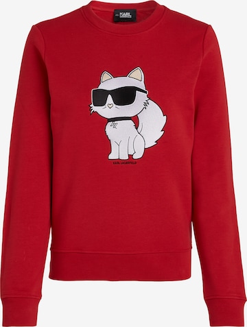 sarkans Karl Lagerfeld Sportisks džemperis ' Choupette ': no priekšpuses