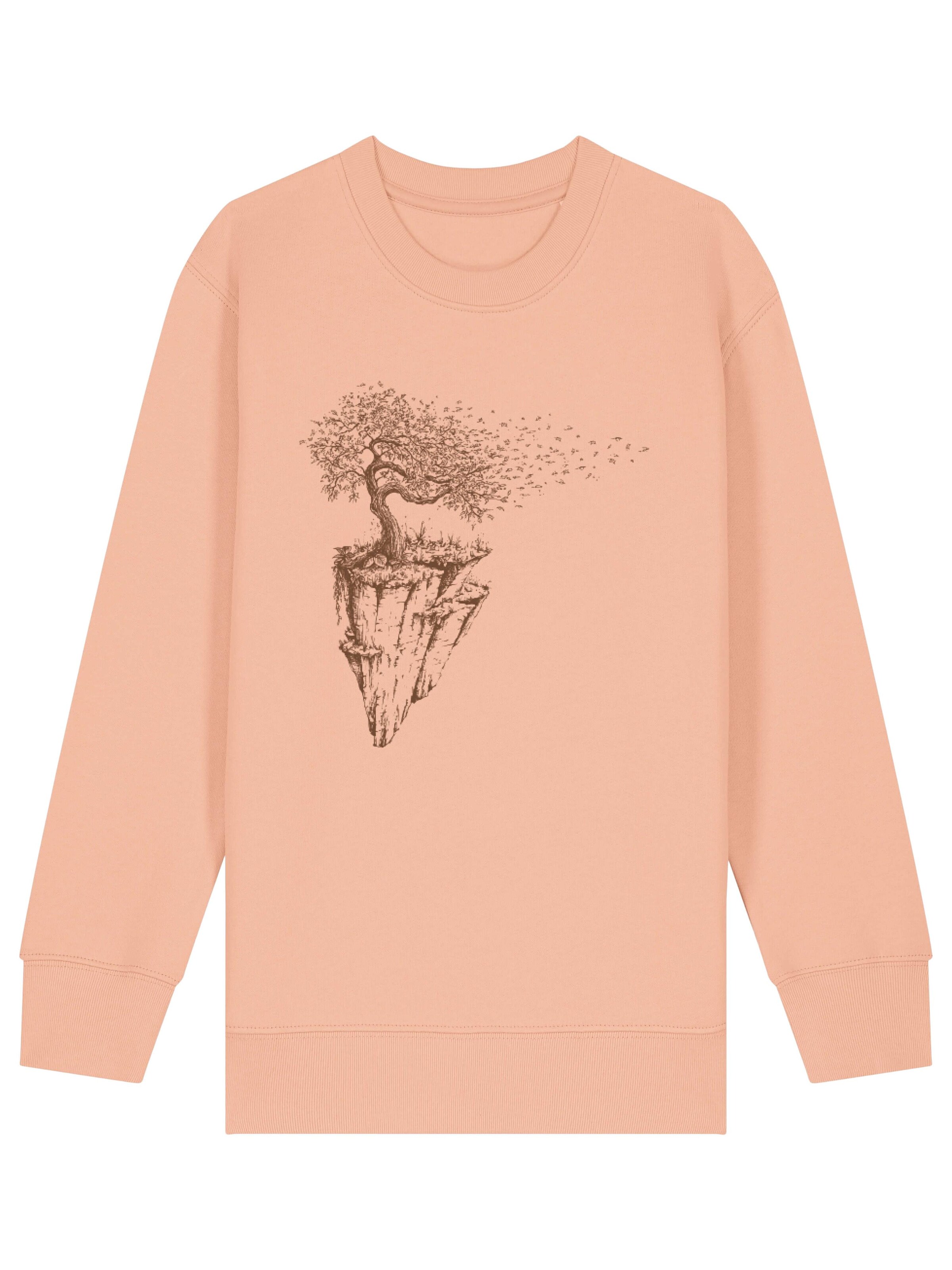Life-Tree Sweatshirt 'Organic Fairwear Sweater Kids Unisex Maple Island' in Orange: front