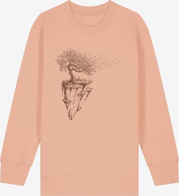 Life-Tree Sweatshirt 'Organic Fairwear Sweater Kids Unisex Maple Island' in Orange: front