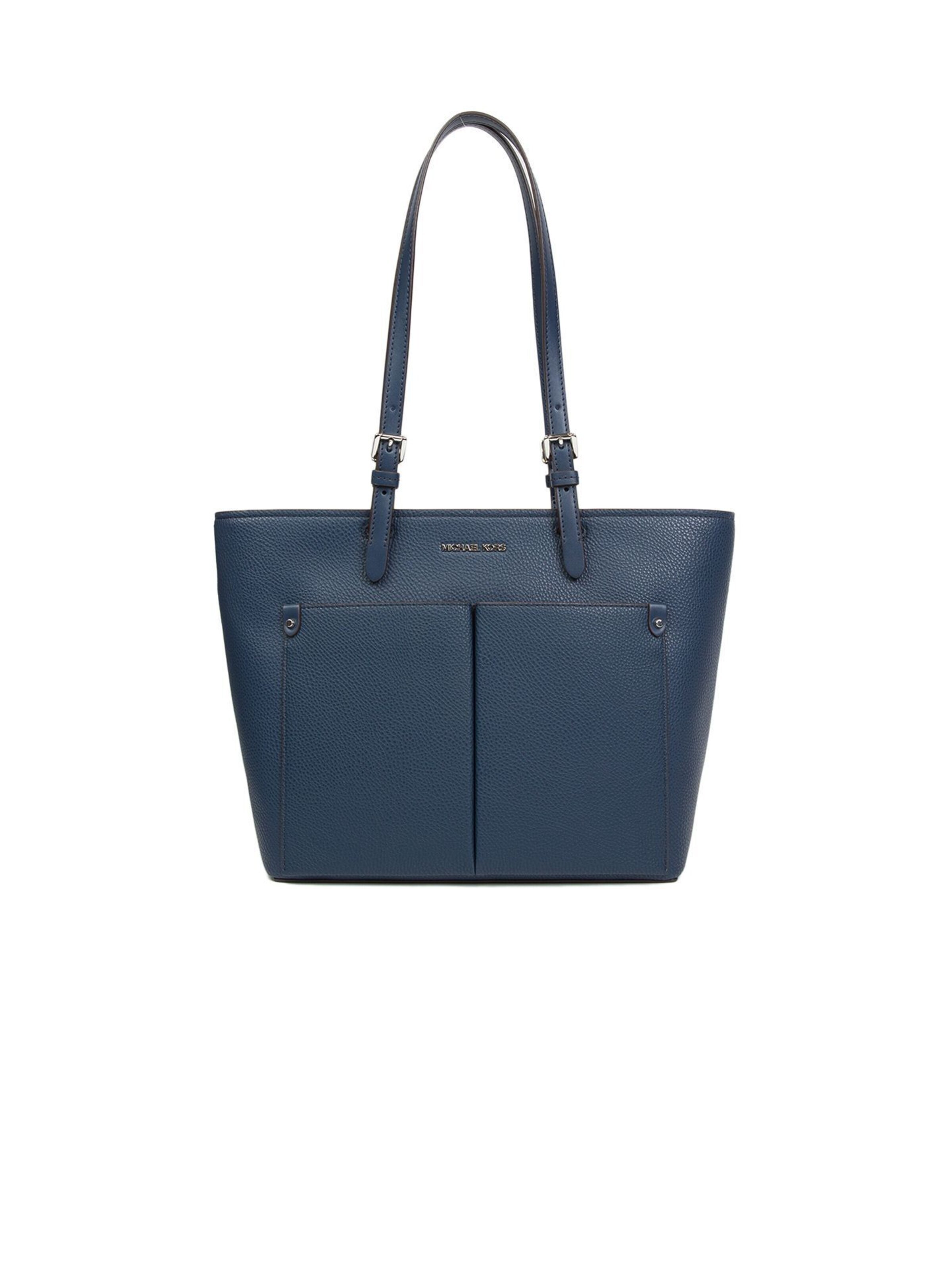 Michael Kors - Bolso de mano 'Jet Set Travel Medium Dbl Pocket Tote Non-Leather Vegan Material' en azul: frente