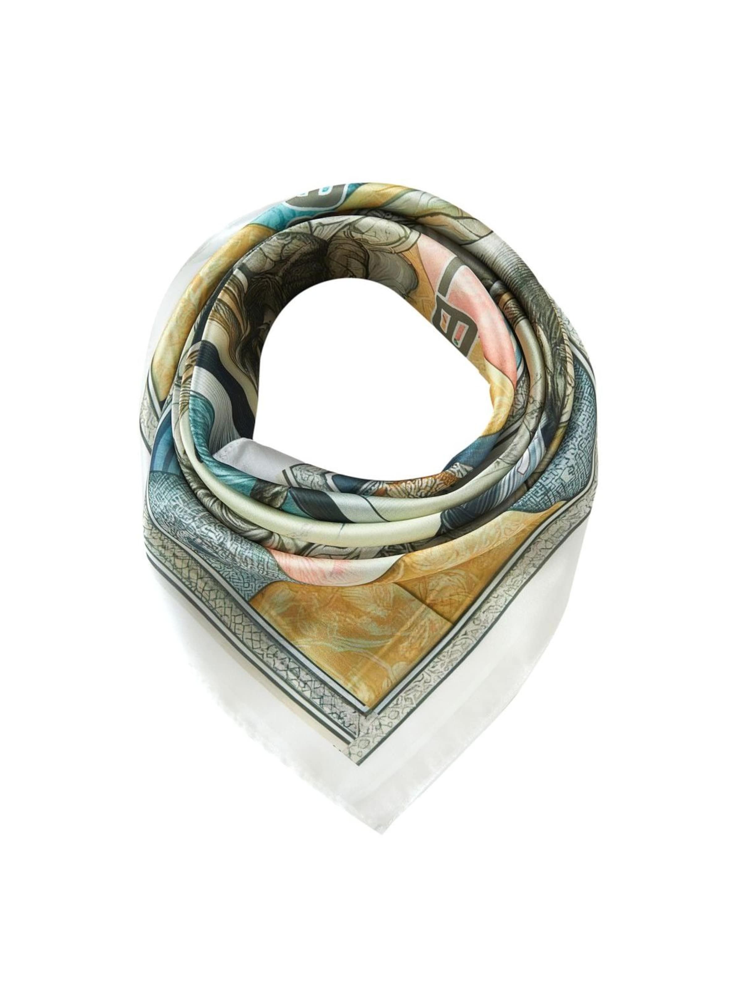 alberto cabale Schal 'Petit carré de soie Anchor Cléo' in Mischfarben: Vorderseite